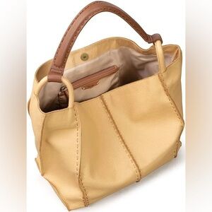 The Sak Los Feliz large leather tote, buttercup, EUC